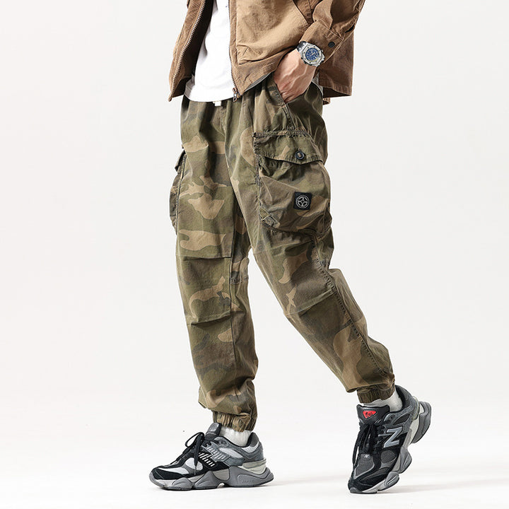 Herren Cargo-Joggerhose mit verstärkten Knien, Multifunktions-Taschen und Kordelbund Echo Archiv