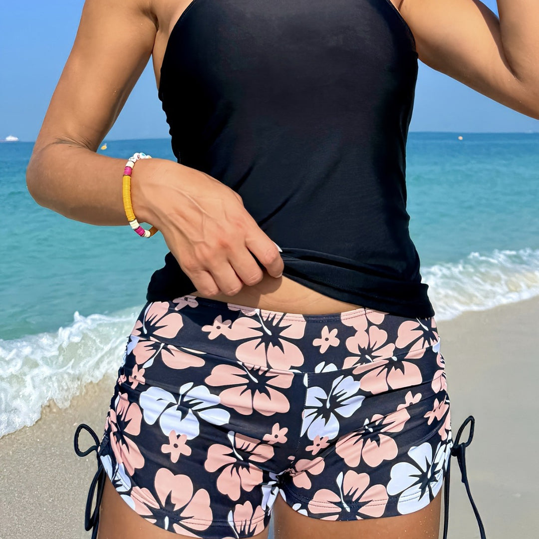 Damen Tankini-Set mit lässigem Oberteil und hoch taillierten Shorts Echo Archiv