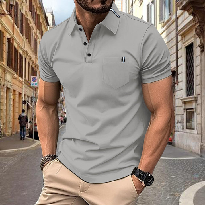 Herren Polohemd mit modernem Schnitt und Brusttasche Echoarchiv