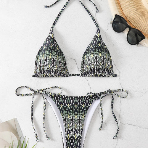 Damen Triangel-Bikini mit verspieltem Schlangenmuster Echo Archiv