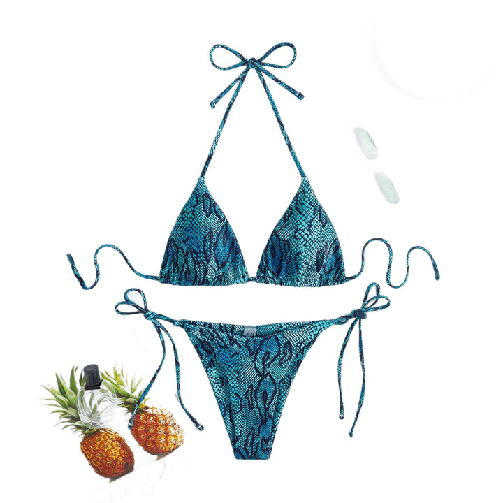 Damen Triangel-Bikini mit Schlangenhautmuster Echo Archiv