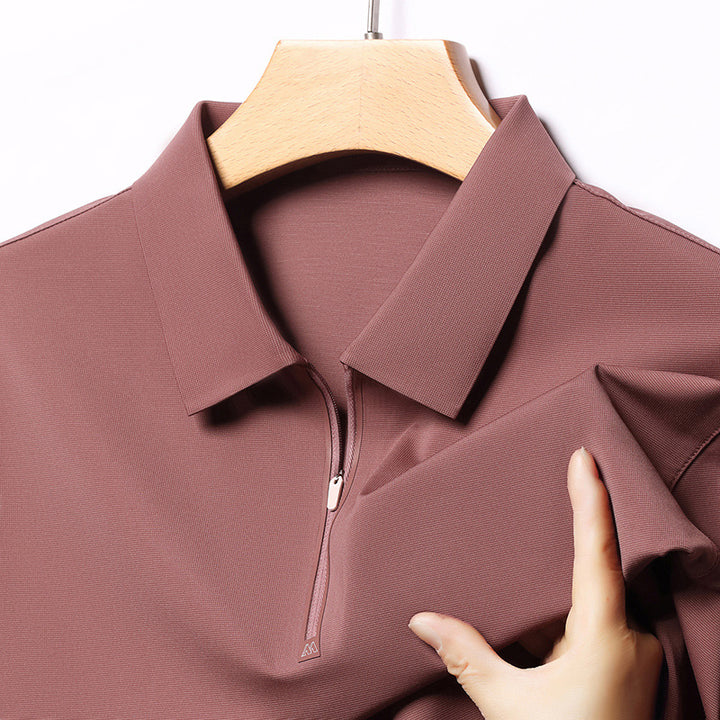 Herren Poloshirt mit modernem Reißverschluss und atmungsaktiven Eigenschaften Echoarchiv