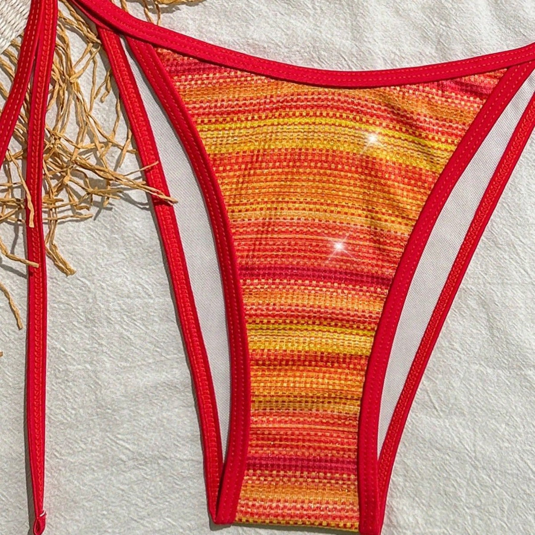 Damen Triangel-Bikini mit modischem Streifendesign Echo Archiv