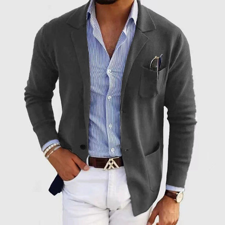 Herren lässiger Blazer mit feiner Struktur Echoarchiv