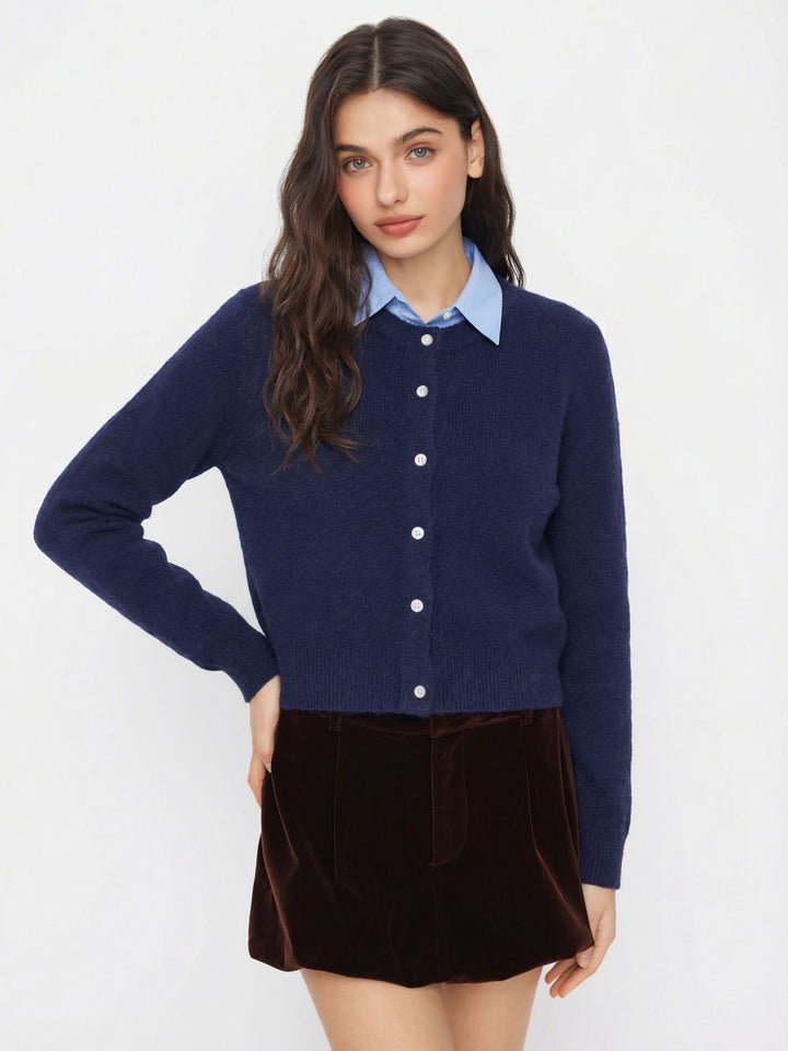 Damen Eleganter Kurzpullover mit Hemdkragen Echo Archiv