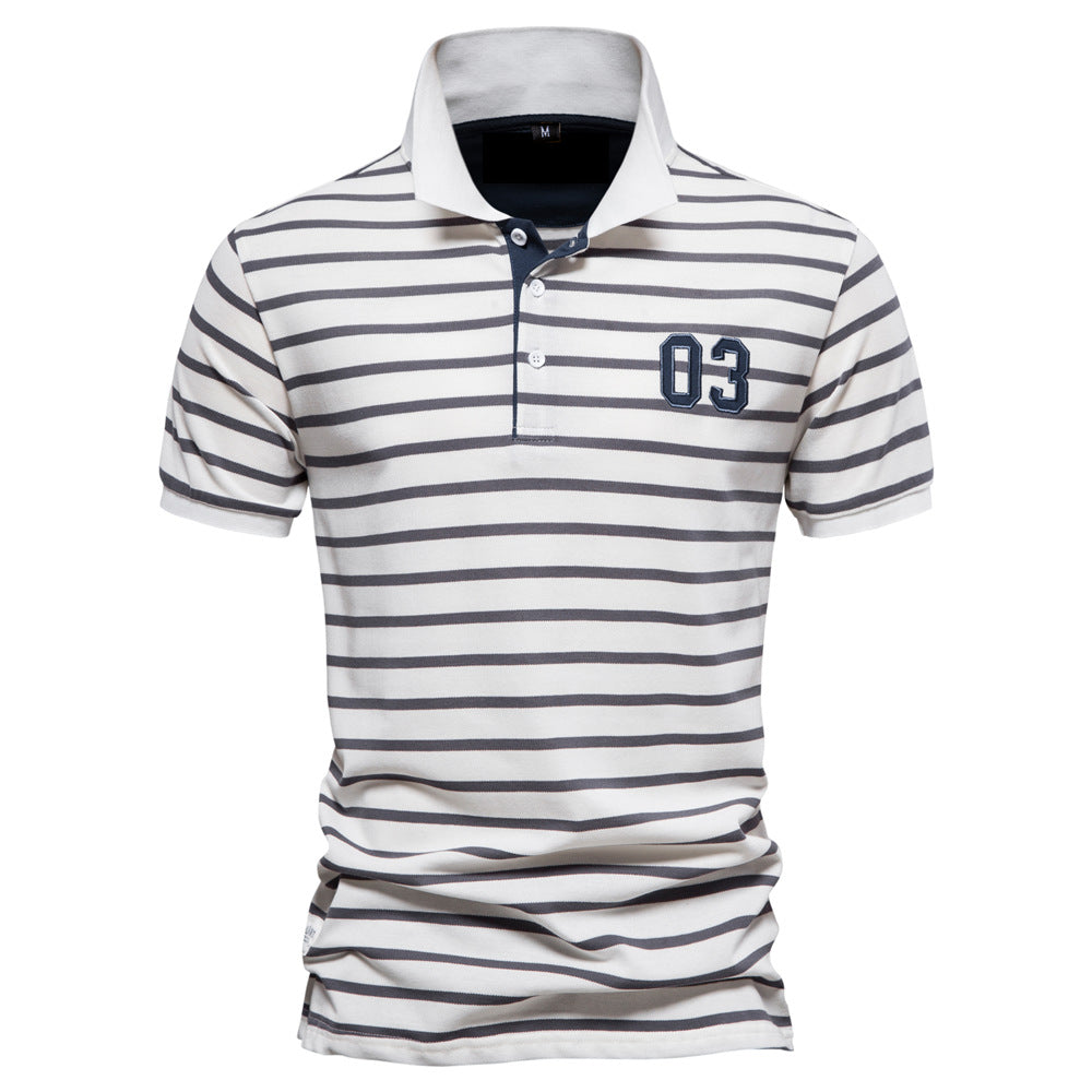 Herren Polo-Shirt mit modischem Streifenmuster und bequemem Schnitt Echoarchiv
