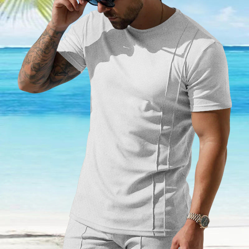 Herren Sportliches Kurzarm-T-Shirt mit strukturiertem Design Echoarchiv