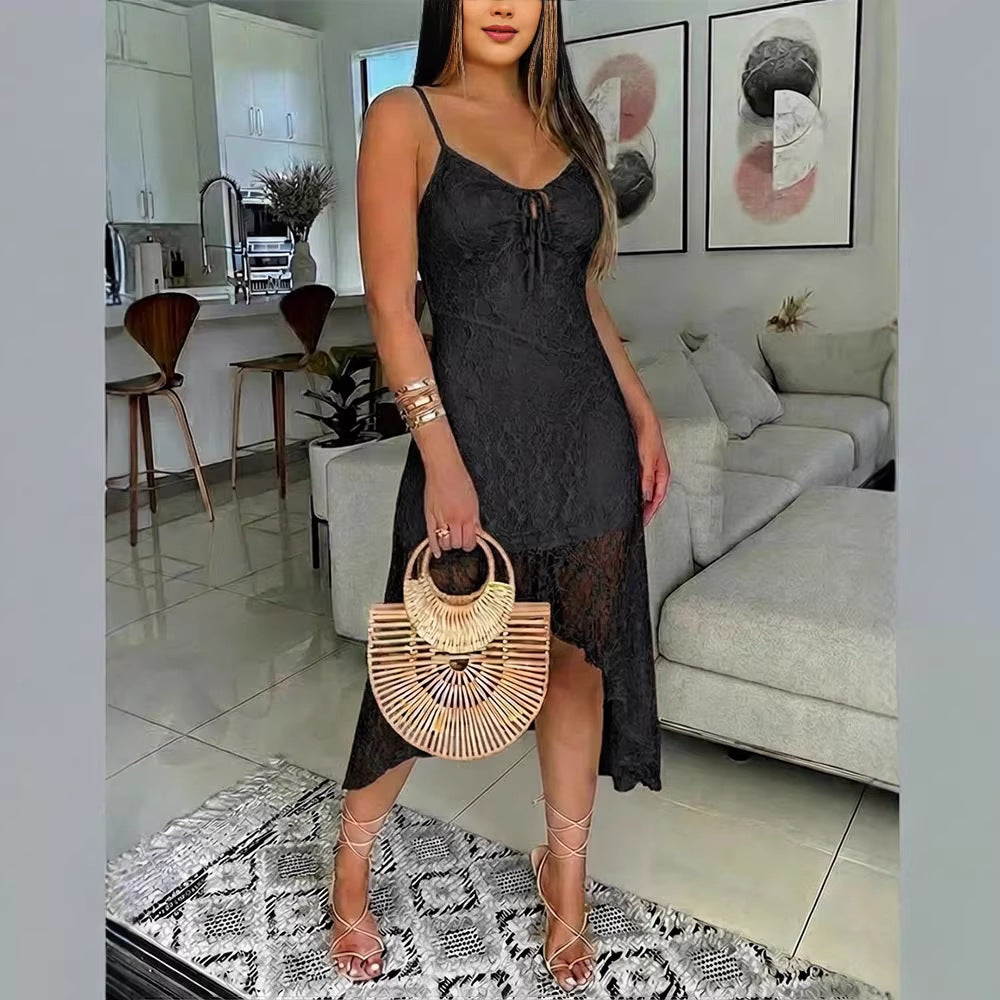 Damen Spitzenkleid mit romantischem Design und verstellbaren Spaghettiträgern Echo Archiv