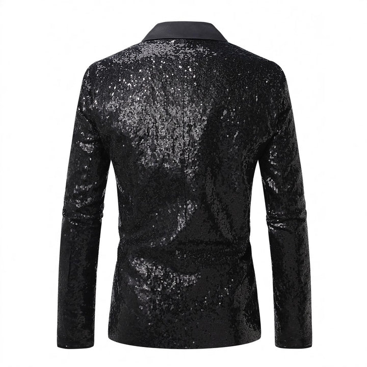 Herren festlicher Paillettenblazer mit elegantem Satinrevers Echoarchiv
