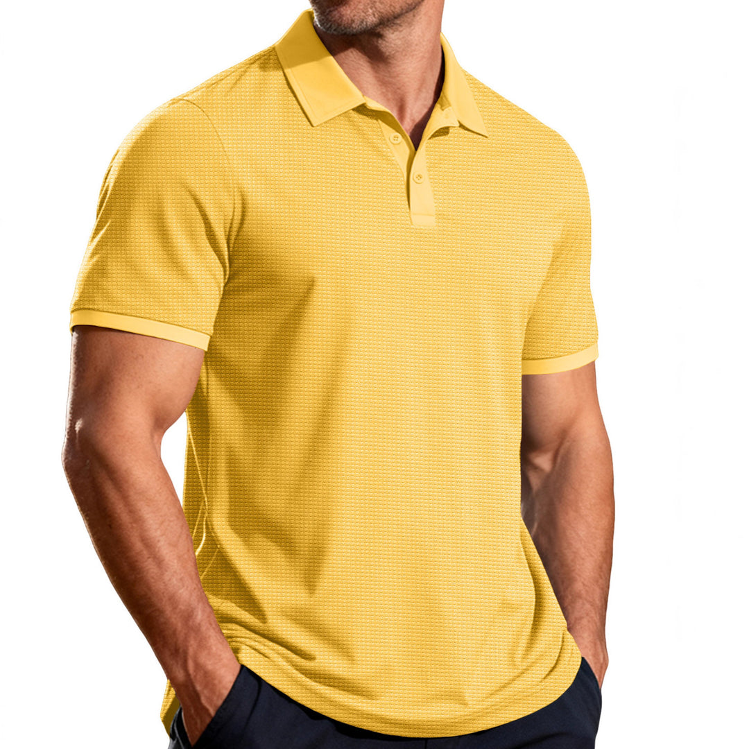 Herren nan strukturiertes Piqué-Kurzarm-Poloshirt mit Hemdkragen Echo Archiv