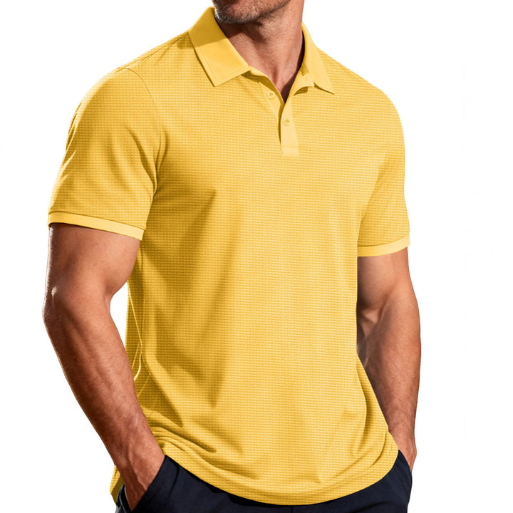 Herren nan strukturiertes Piqué-Kurzarm-Poloshirt mit Hemdkragen Echo Archiv