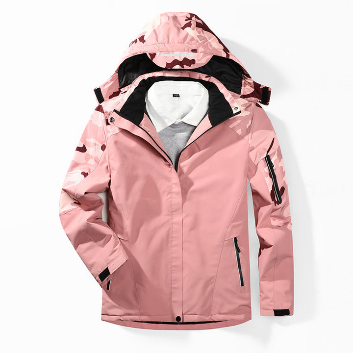 Herren Camouflage Regenjacke mit Kapuze und verstärkten Reißverschlusstaschen – Taviero