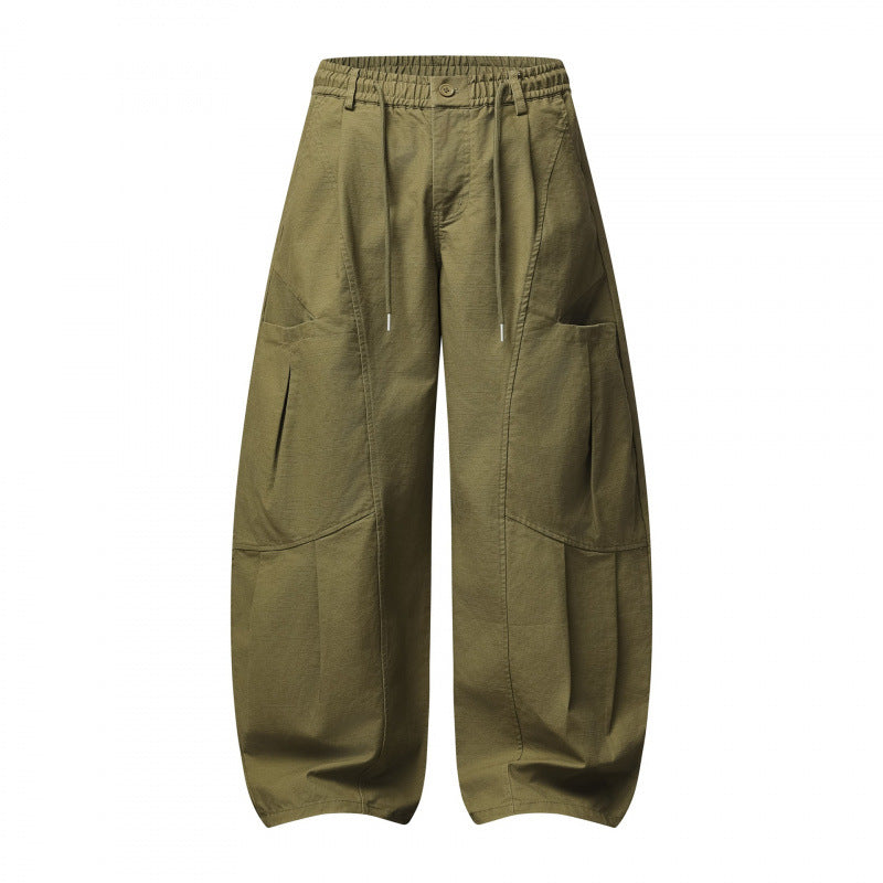 Unisex Weite Utility-Cargo-Hose aus Baumwollmix mit Tunnelzugbund, großen Aufgesetzten Taschen und ballonförmiger Silhouette Echo Archiv