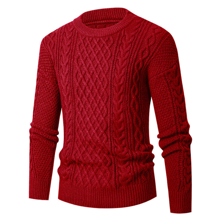 Herren Grobstrickpullover mit modischem Zopfmuster Echoarchiv