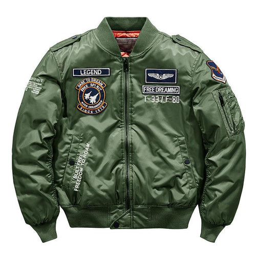 Herren Aviator-Bomberjacke im Military-Look mit gestepptem Thermofutter und Schulterpatches Echoarchiv