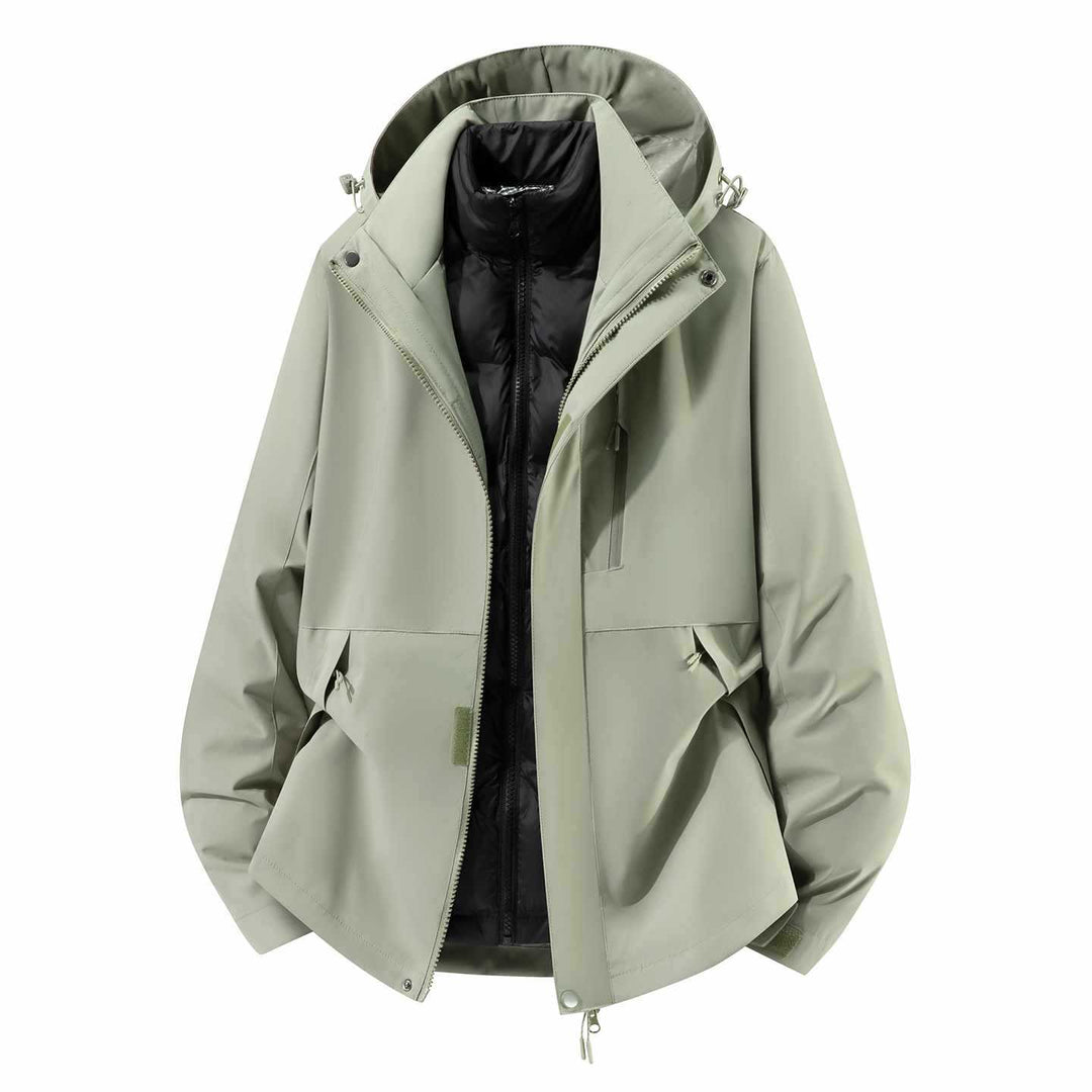 Herren Wasserfeste dreiteilige Winterjacke mit abnehmbarer Daunen-Innenjacke und Kapuze Echo Archiv