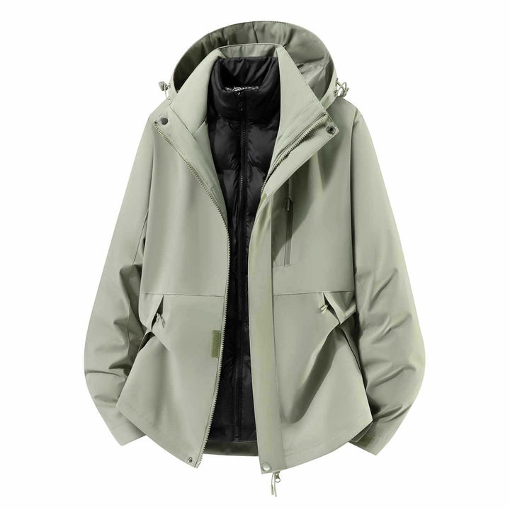 Herren Wasserfeste dreiteilige Winterjacke mit abnehmbarer Daunen-Innenjacke und Kapuze Echo Archiv