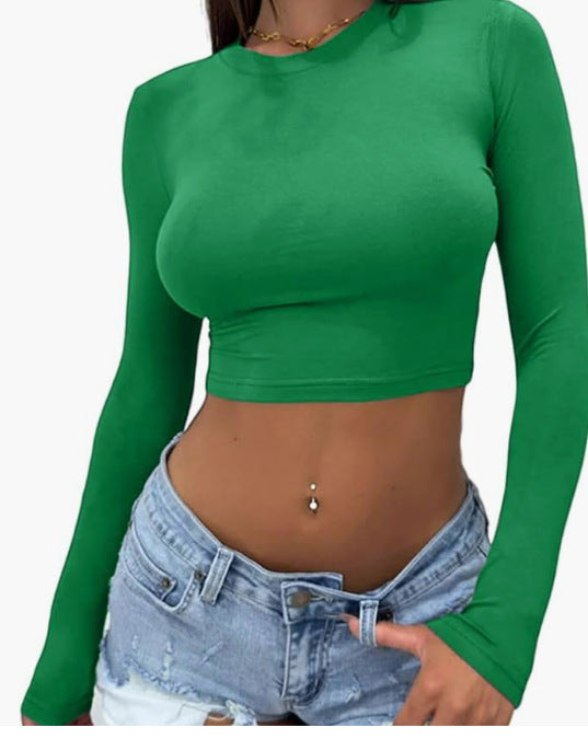 Damen elegantes langärmliges Crop-Top aus hautfreundlichem Material Echo Archiv
