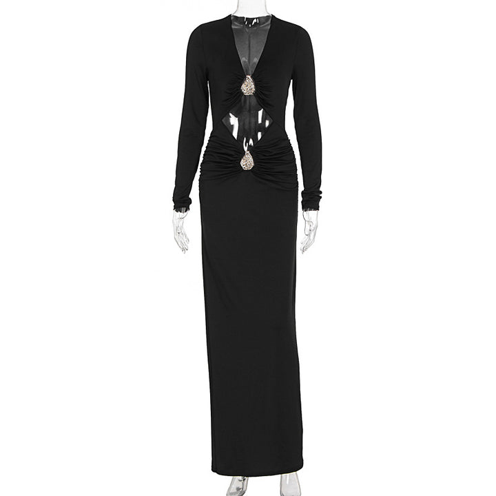 Damen Glamouröses Abendkleid mit raffinierten Cut-Outs und funkelnden Details Echo Archiv