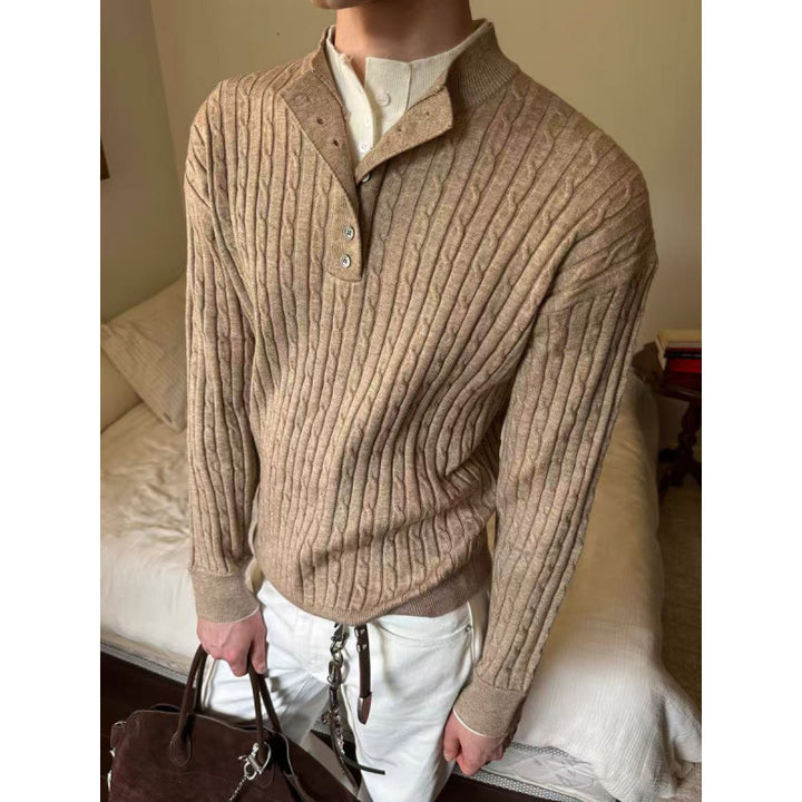 Herren Feinstrickpullover mit dekorativen Knopfdetails Echoarchiv