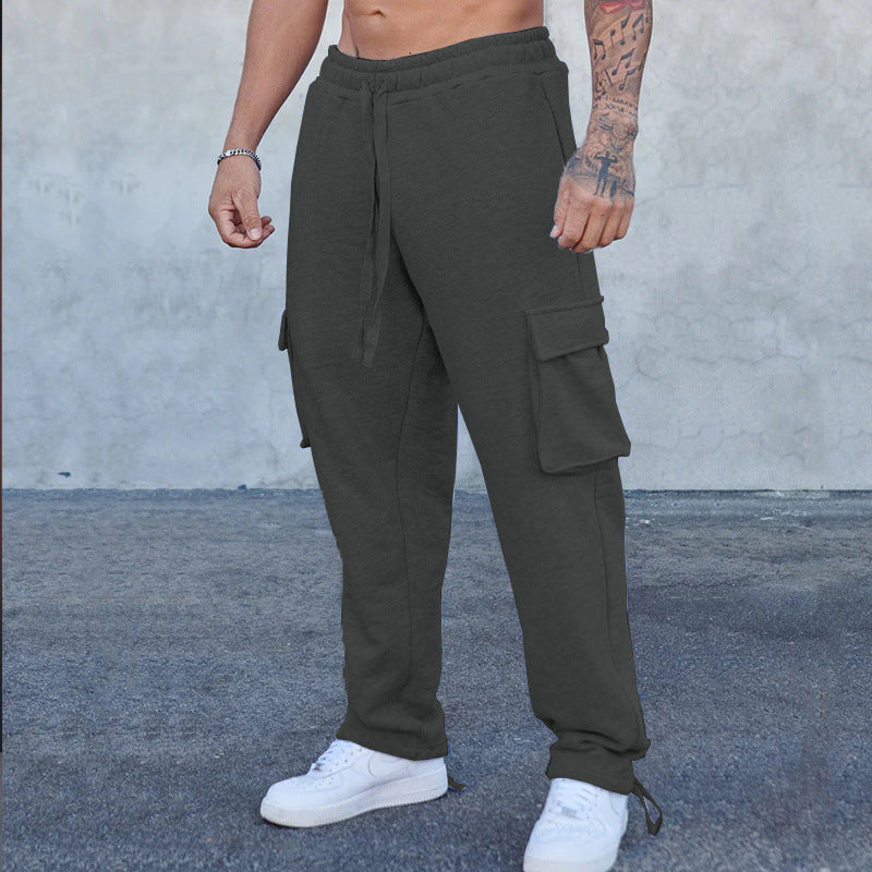 Herren entspannte Cargo-Hose mit praktischem Taschen-Design und elastischem Bund Echoarchiv