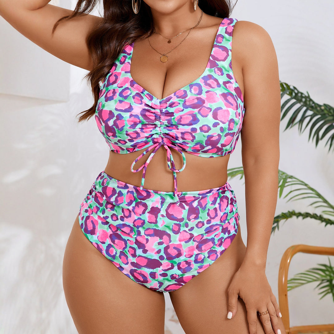Damen Hochtailliertes Bikini-Set mit verspieltem Leopardenmuster Echo Archiv