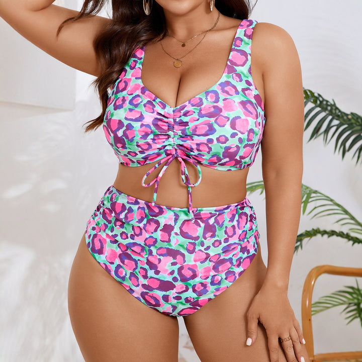 Damen Hochtailliertes Bikini-Set mit verspieltem Leopardenmuster Echo Archiv