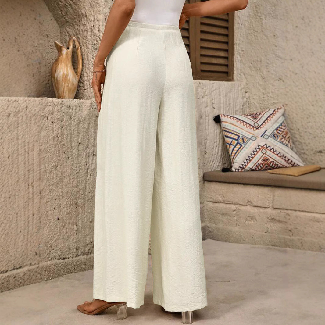 Damen Weit geschnittene Palazzo-Hose mit eleganter Faltenlegung Echo Archiv