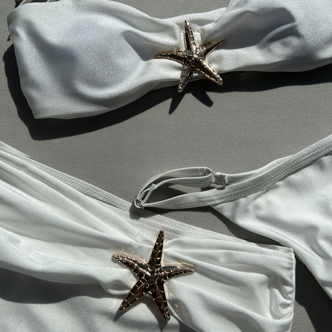 Damen Bikini-Set mit Röckchen und schimmerndem Muschel-Detail Echo Archiv