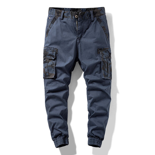 Herren Cargo-Joggerhose mit Multifachtaschen, elastischem Saum & Camouflage-Akzent Echoarchiv