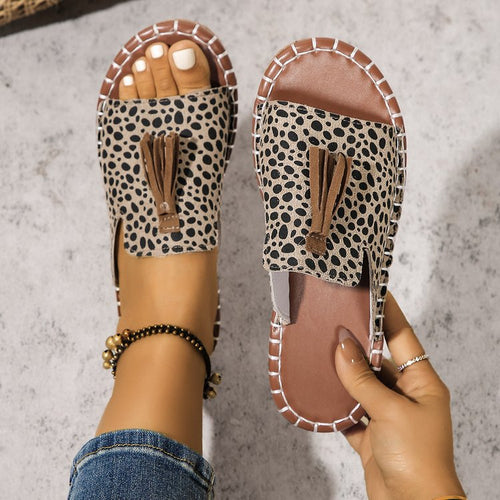 Damen Offene Pantoletten mit Quaste im Espadrille‑Stil – Sorelia
