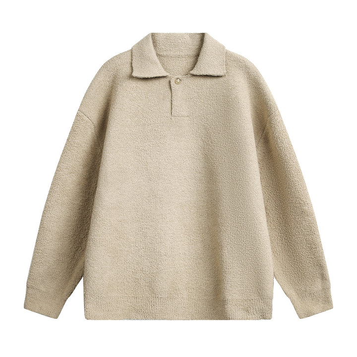 Unisex Fleece-Polo-Pullover mit Knopfkragen und Teddy-Struktur Echo Archiv