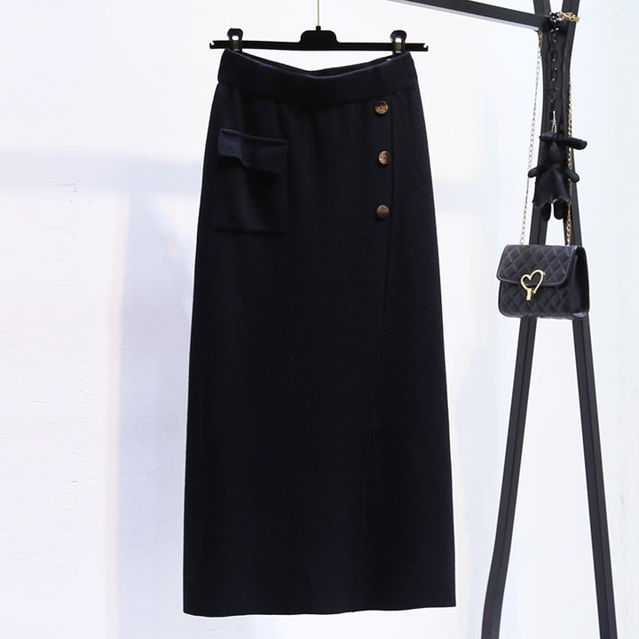 Damen Eleganter Strickrock mit praktischer Seitentasche Echo Archiv