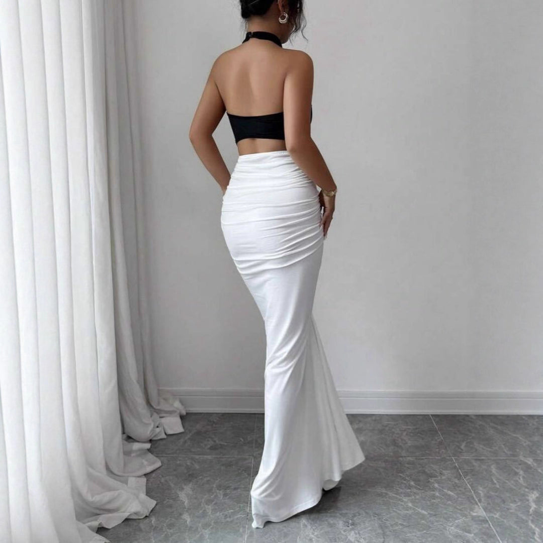 Damen Elegantes, figurbetontes Abendkleid mit Kunstseiden-Raffung Echo Archiv