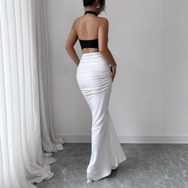 Damen Elegantes, figurbetontes Abendkleid mit Kunstseiden-Raffung Echo Archiv