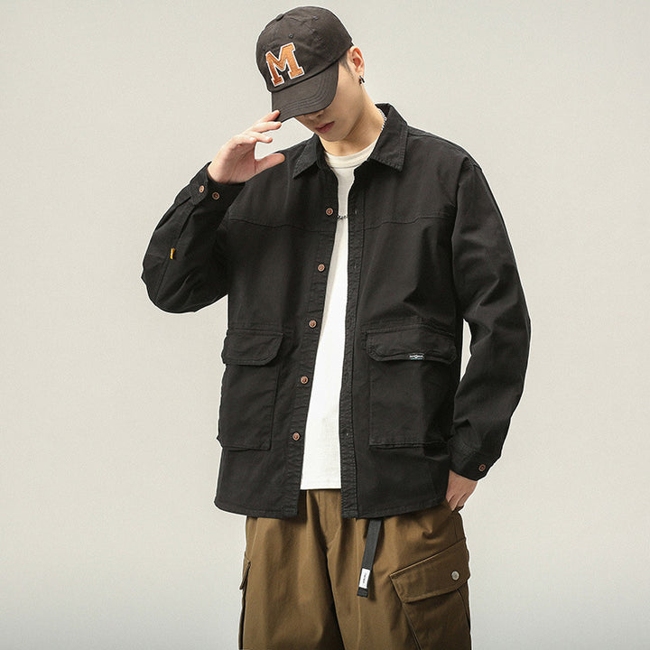 Herren Overshirt‑Fieldjacke im Utility‑Canvas mit großen Klapptaschen und Hemdkragen Echo Archiv