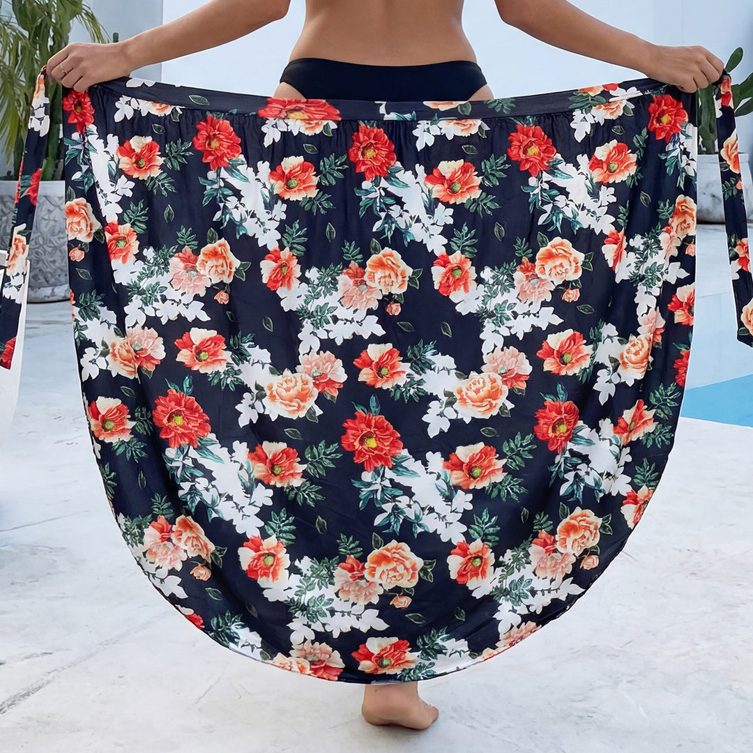 Damen eleganter Floral-Langrock mit seitlichem Schlitz Echo Archiv