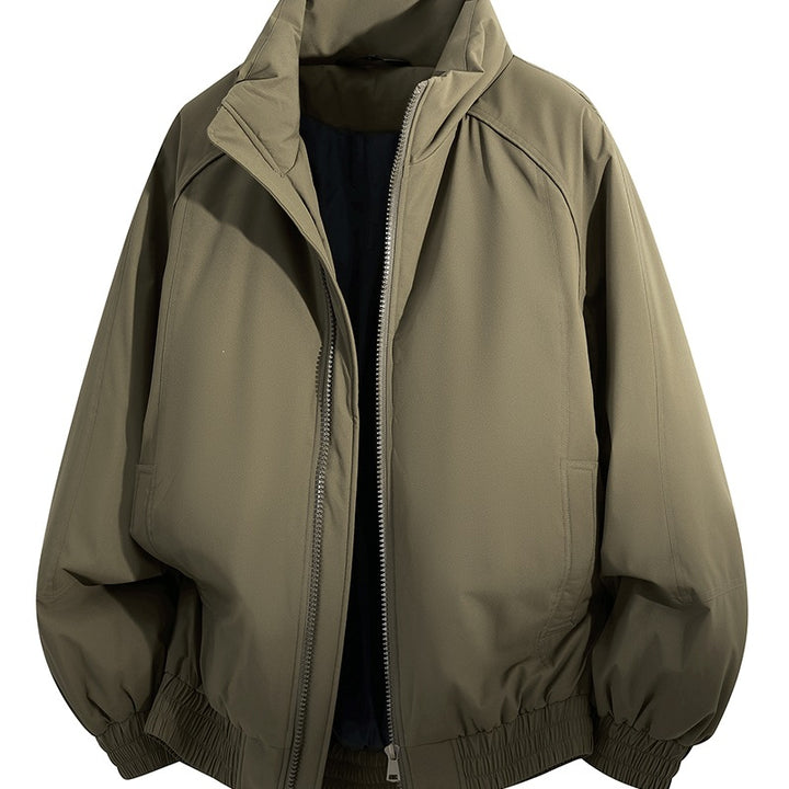 Unisex Oversize-Bomberjacke mit Stehkragen, elastischem Saum & wattierter Fütterung Echoarchiv