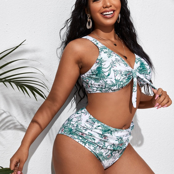 Damen Hochtailliertes Bikini-Set mit floralem Design Echo Archiv