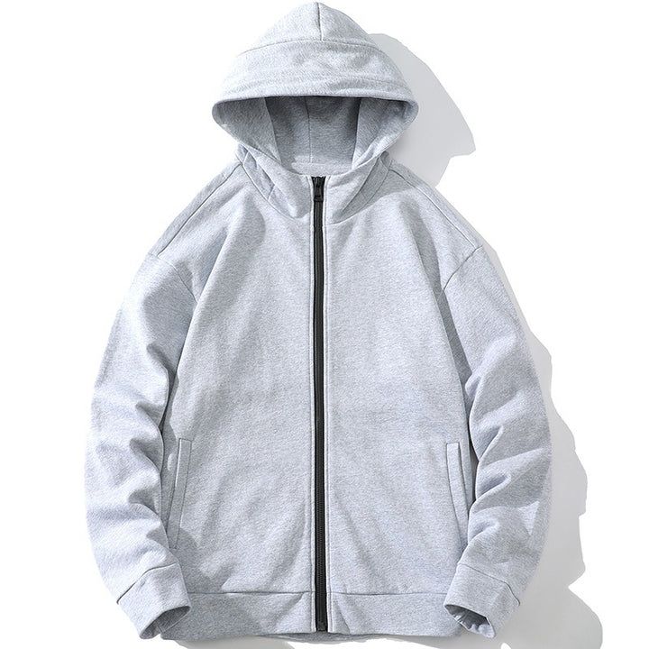 Unisex Oversize Kapuzen-Zipjacke aus weichem Fleece mit durchgehendem Reißverschluss und Eingrifftaschen Echoarchiv