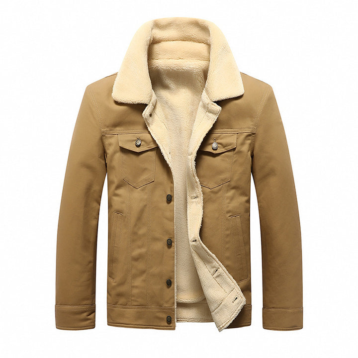 Herren Thermo-gefütterte Truckerjacke aus Baumwollcanvas mit komplettem Sherpa‑Innenfutter Echo Archiv