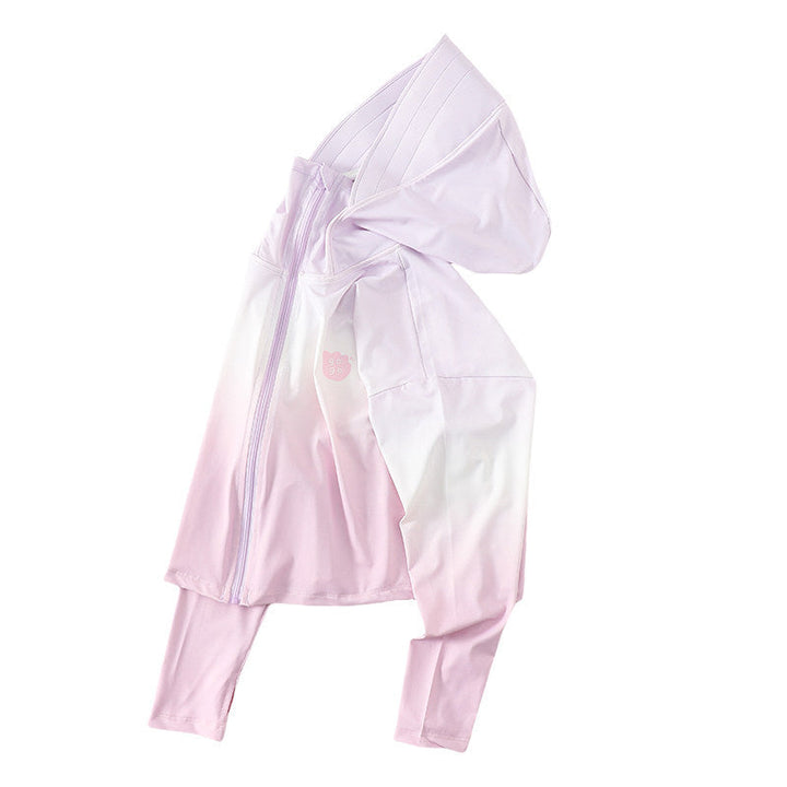 Damen nan leichte UV-Schutz Kapuzenjacke aus Funktionsstretch mit durchgehendem Reißverschluss und Raglanärmeln Echo Archiv