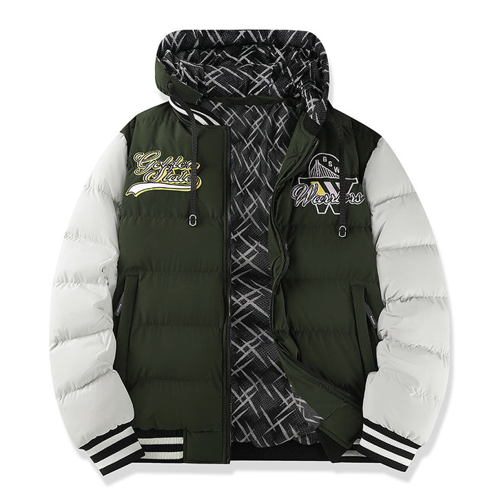 Herren Modische Steppjacke mit hohem Kragen und kontrastierenden Akzenten Echo Archiv