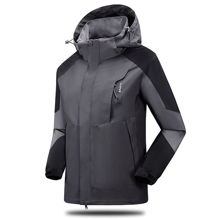 Herren Wasser- und winddichte Softshell‑Outdoorjacke mit verstellbarer Kapuze und Reißverschlusstaschen Echoarchiv