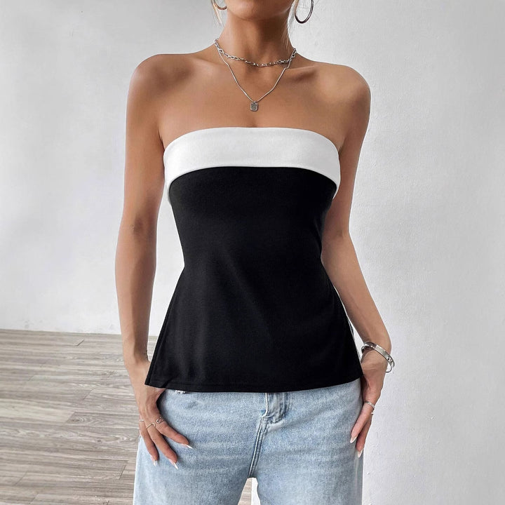 Damen Bandeau-Top mit eleganten Farbblockdesign Echo Archiv