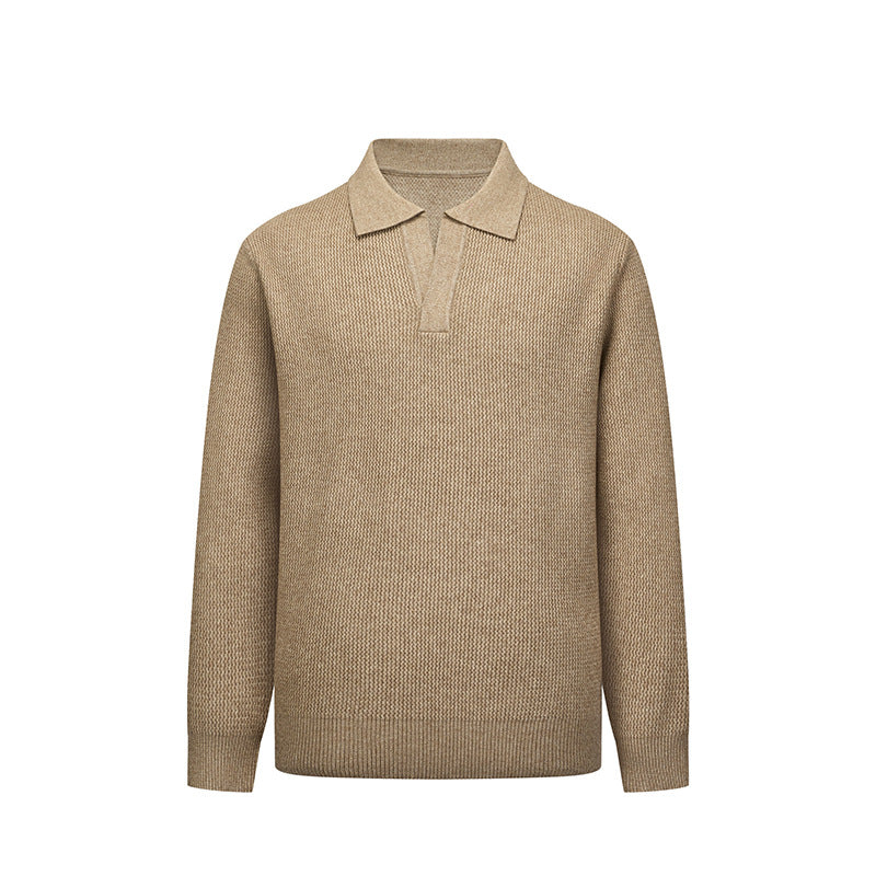 Herren Modisches Langarm Strickpolo Echoarchiv