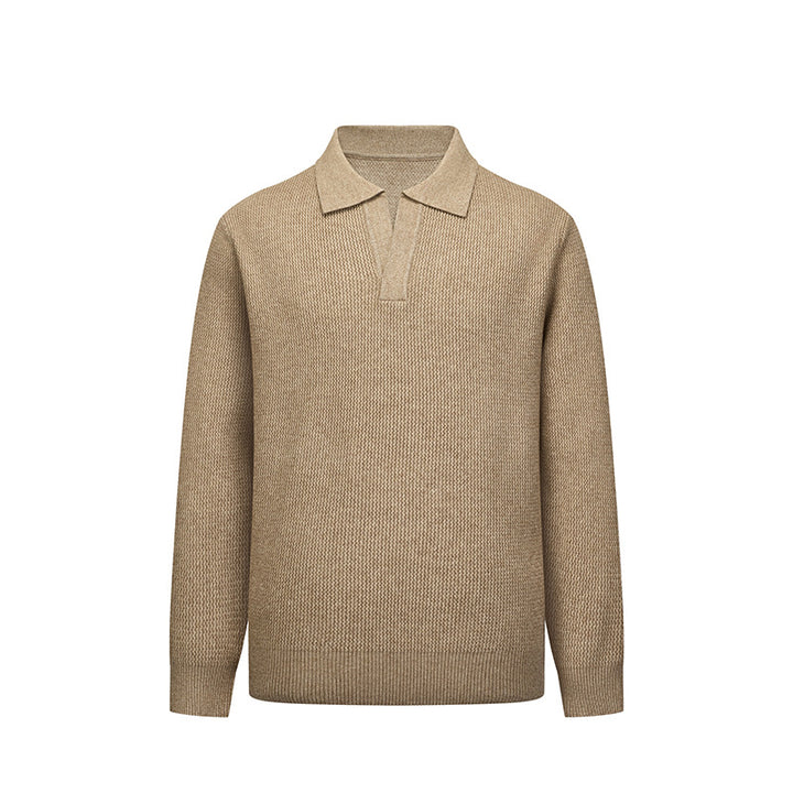 Herren Modisches Langarm Strickpolo Echoarchiv