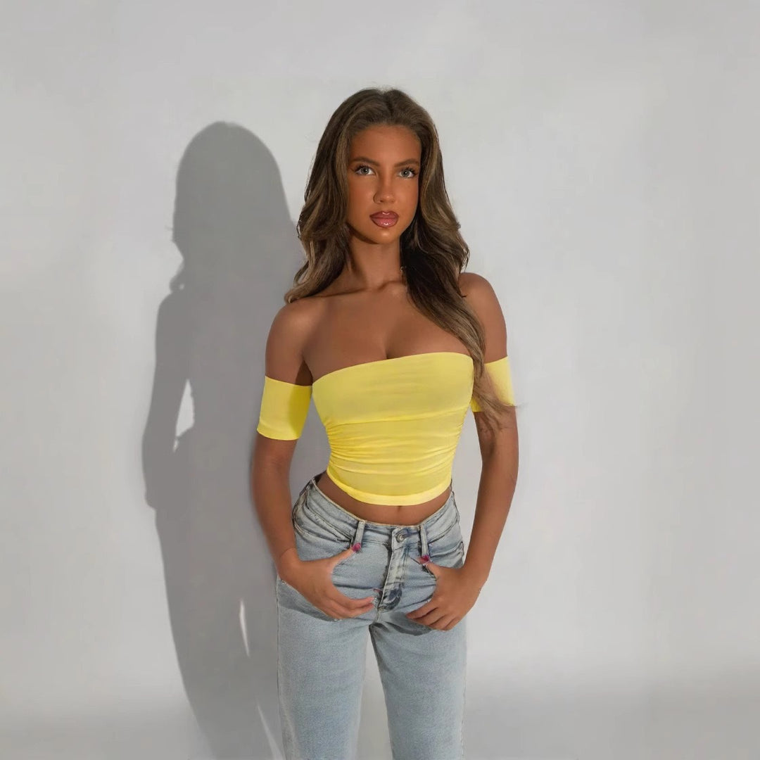 Damen Off-Shoulder Top mit figurformendem Schnitt Echo Archiv