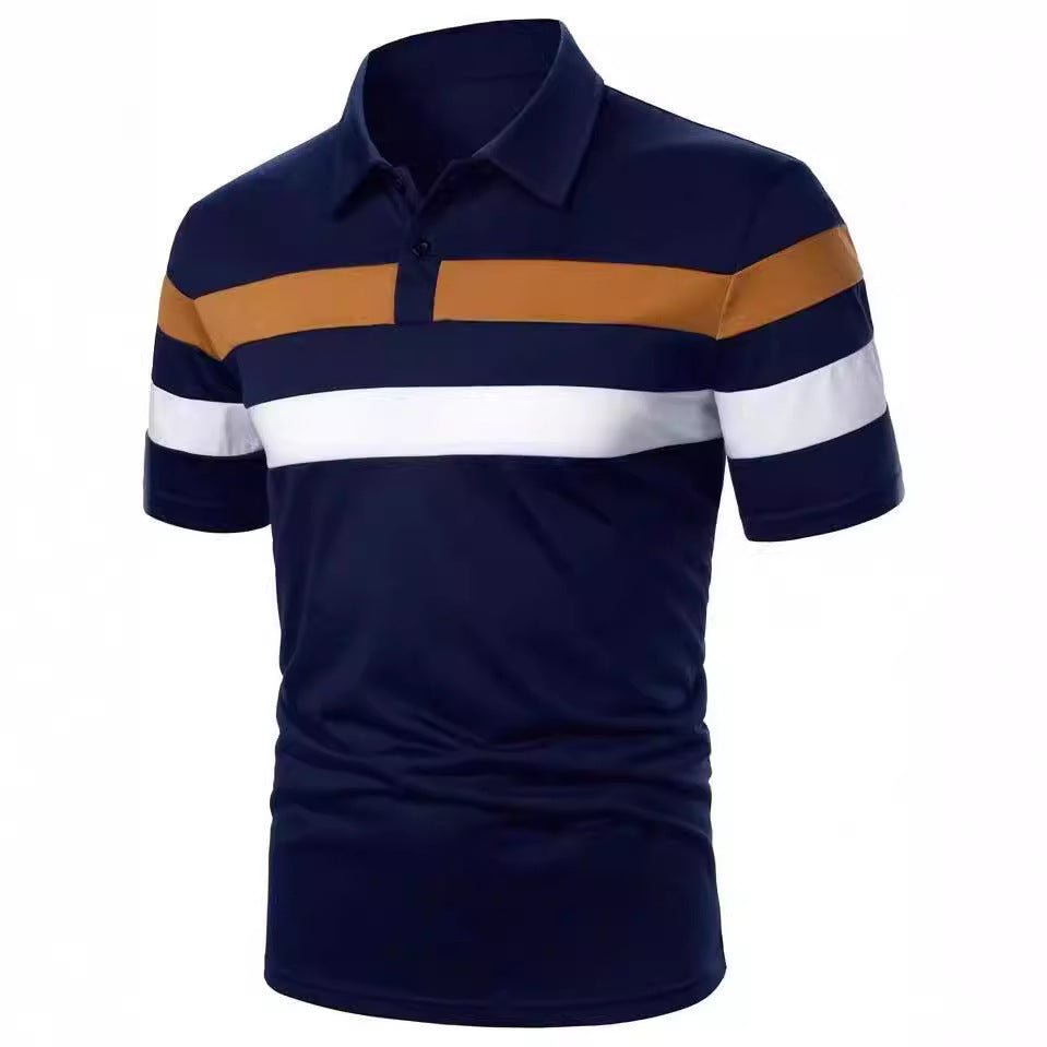 Herren Polohemd mit modernem Farbblockdesign und atmungsaktiven Materialien Echoarchiv