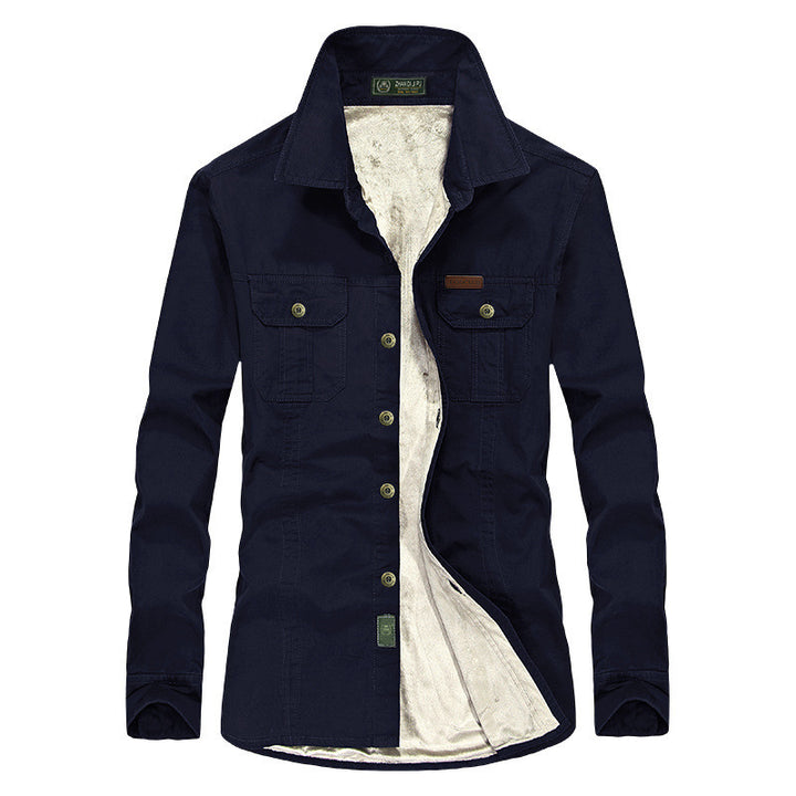 Herren Overshirt-Hemdjacke mit Sherpa-Innenfutter und Brustpattentaschen Echo Archiv